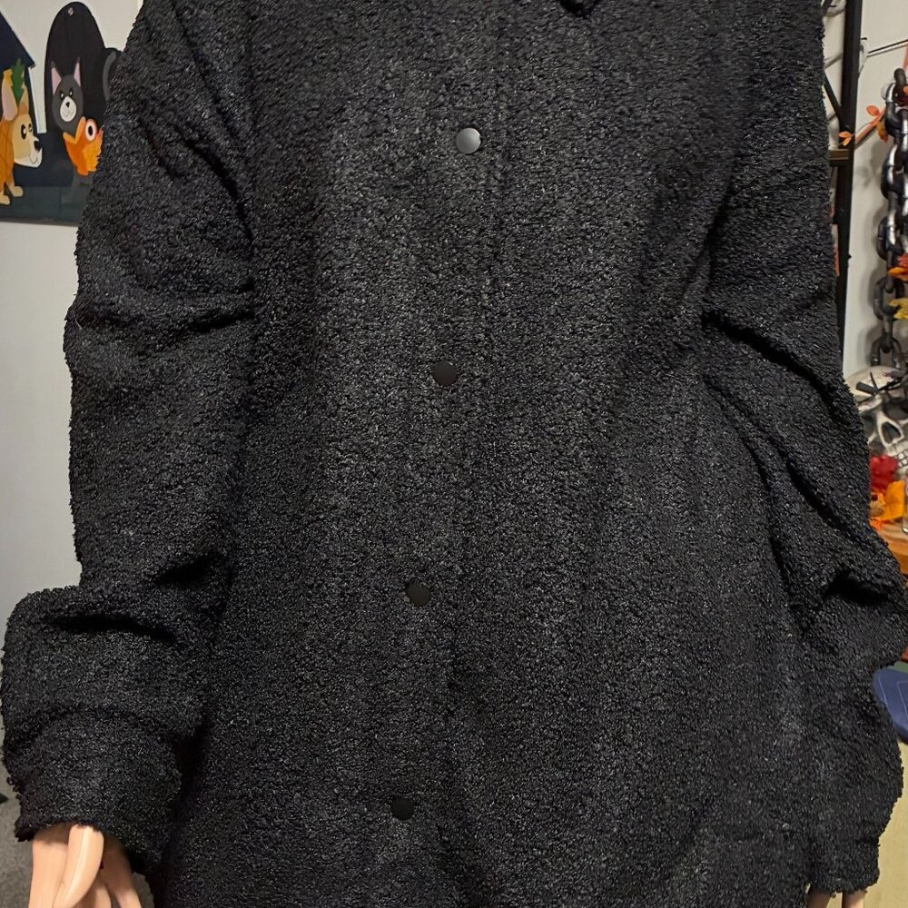 NWT Yitty Teddy Shacket Women' Size 2XL Iconic Black Jacket